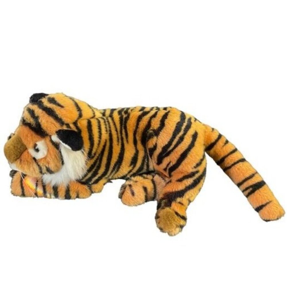 Realistic Orange & Black Striped Tiger Stuffed Animal Plush Toy